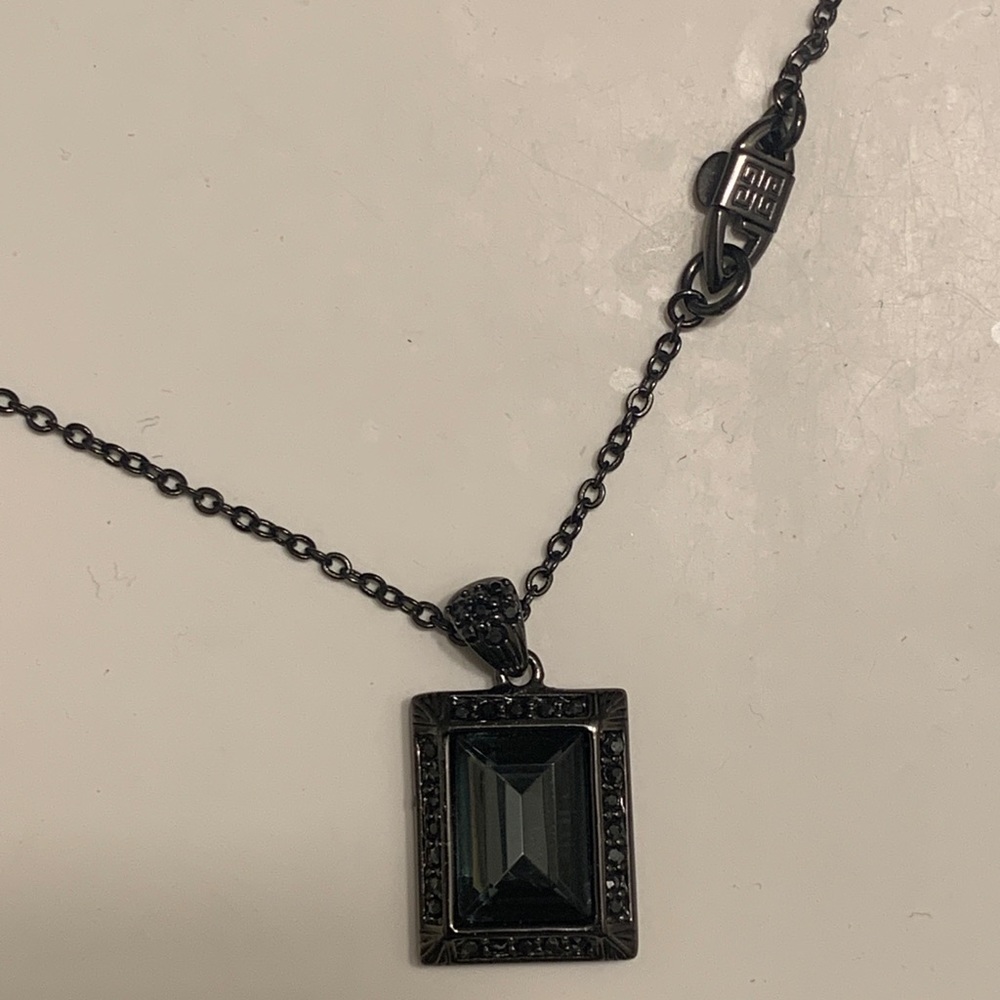 Givenchy necklace with black Cz. and gemstone